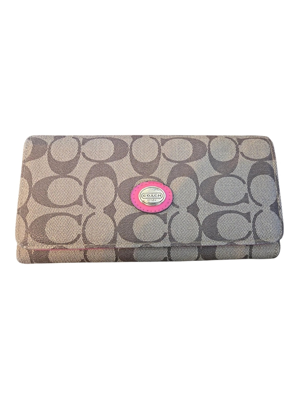 COACH Signature Canvas Pink Trim Wallet